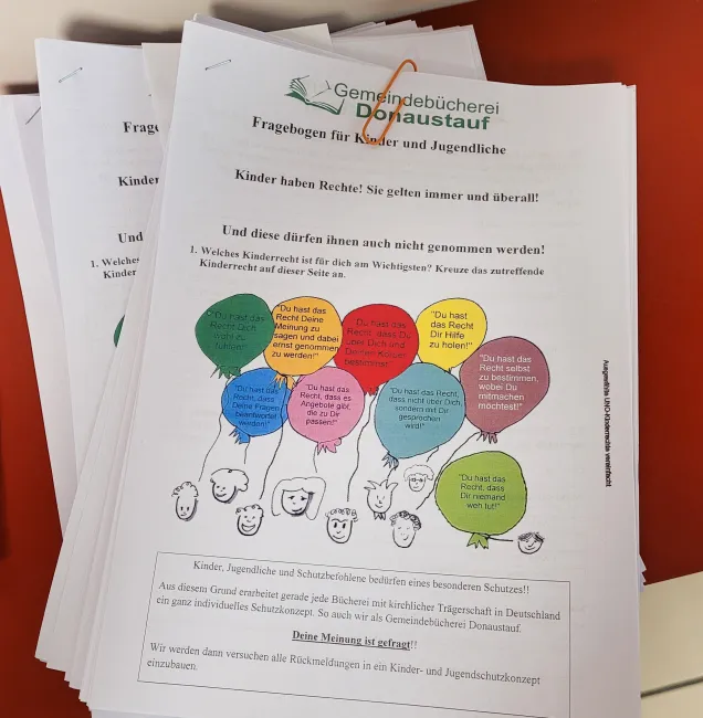 Foto der Fragebögen