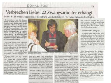 Nachtrag zur Lesung Thomas Muggenthaler Gemeindebücherei Donaustauf